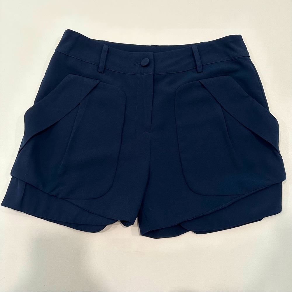 Aryn K High Waist Causal Business Watermelon Navy Shorts Women’s size Small